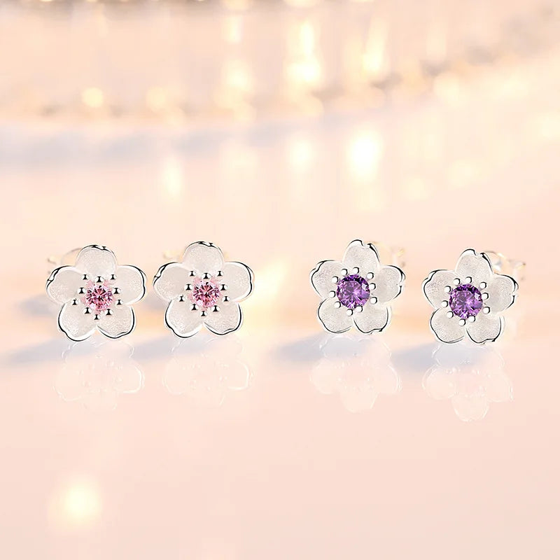New Blossom Crystal Stud Earrings
