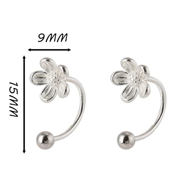 Flower Screw Puncture Stud Earrings