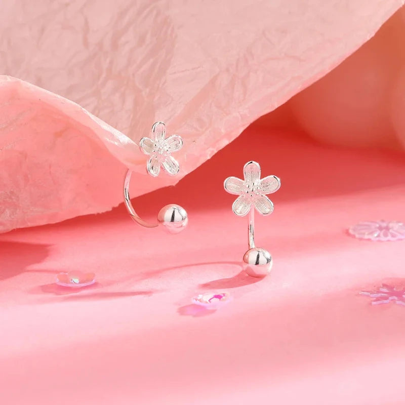 Flower Screw Puncture Stud Earrings