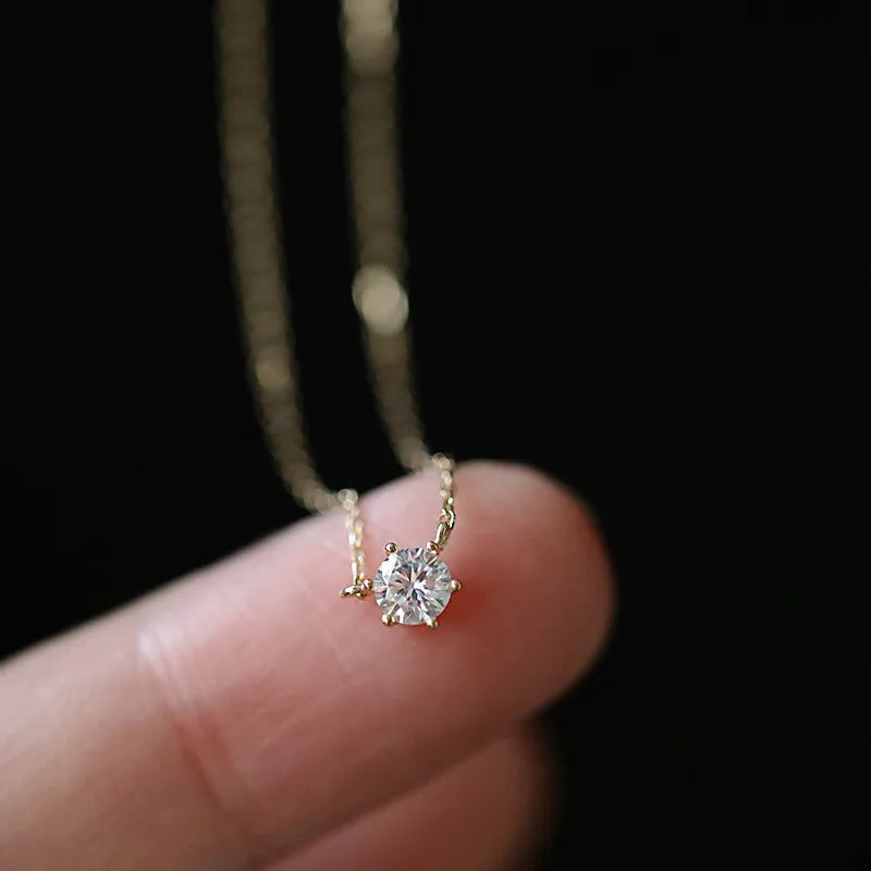 Simple Sparkling Zircon Clavicle Chain