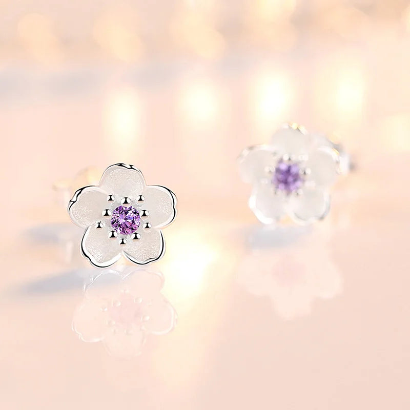 New Blossom Crystal Stud Earrings