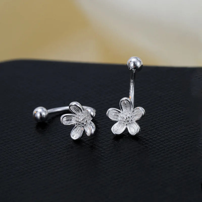 Flower Screw Puncture Stud Earrings